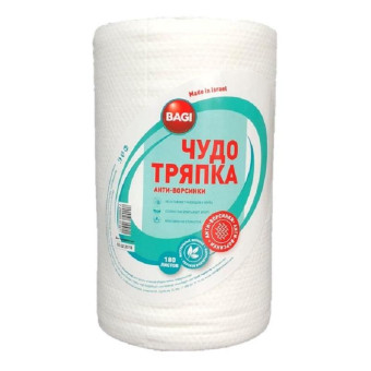 Салфетки хозяйственные в рулоне Bagi Чудо-тряпка Анти-Ворсинки вискоза 20x20 см 45 г/кв.м 180 листов