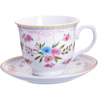 Сервиз чайный Loraine (26430) на 6 персон фарфор (6 чашек 220 мл, 6 блюдец 13.5 см)