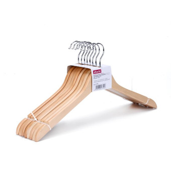 Вешалка-плечики Attache F6601N-8 деревянная с выемками натуральная  (размер 48-50, 8 шт/уп)