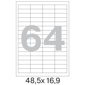 Этикетки самоклеящиеся Office Label эконом 48.5х16.9 мм белые (64 штуки на листе А4, 50 листов в упаковке)