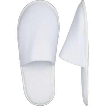 Тапочки одноразовые Спанпро М3-2 махровые закрытый мыс подошва 3 мм  белые (100 пар в упаковке)