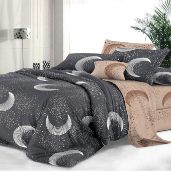 Постельное бельё Эльф Лунная ночь 2-спальное с европростынёй сатин 70x70  см