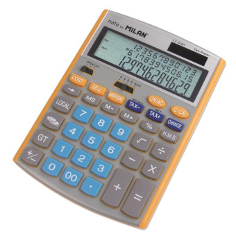 Калькулятор настольный ПОЛНОРАЗМЕРНЫЙ Milan 153512O 12-разрядный серый/оранжевый