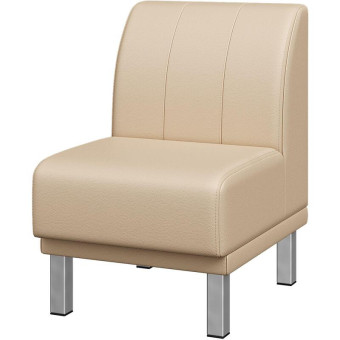 Модуль диван прямой Холл одноместный бежевый (искусственная кожа)