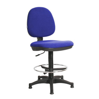 Кресло кассира Regal с опорой для ног высокая база синее (ткань/пластик)