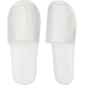 Тапочки одноразовые спанбонд закрытый мыс подошва пленекс 4 мм белые Эконом 100 пар в упаковке