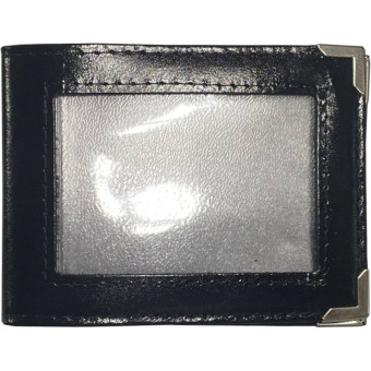 Обложка для удостоверений натуральная кожа чёрная