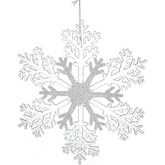 Елочная игрушка Снежинка акрил белая (диаметр 27.5 см)