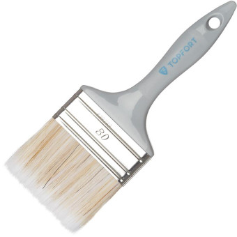 Кисть малярная плоская TOPFORT из смешанной щетины 80x15 мм серая