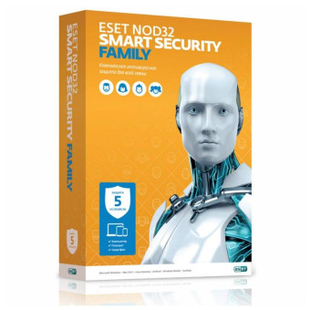 антивирус ESET NOD32 Smart Security Family - универсальная лицензия на 1 год на 5 устройств