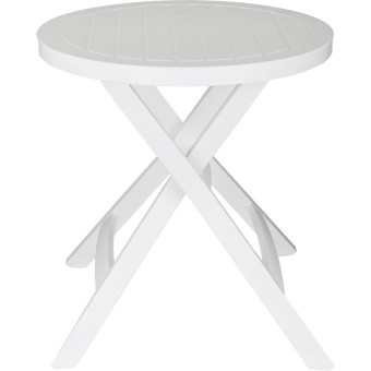 Стол пластиковый круглый Domfy Garden Table белый (700х700х720 мм)