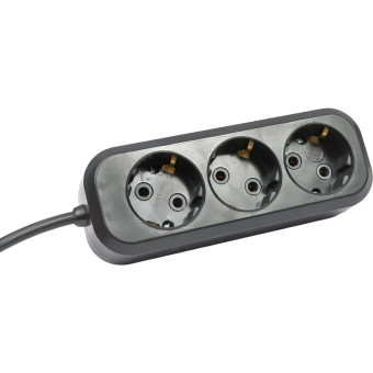 Удлинитель Атлант ПВС 3 розетки 7 м с заземлением чёрный (80012)