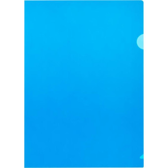 Папка-уголок Комус Line A4 пластиковая 180 мкм синяя (10 штук в упаковке)