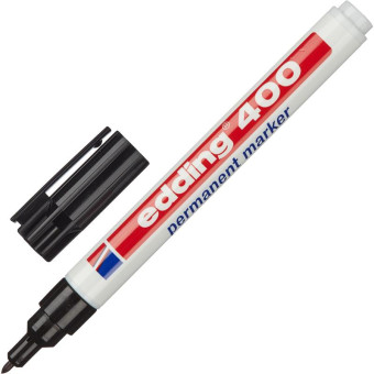 Маркер перманентный Edding E-400/1 черный (толщина линии 1 мм) круглый наконечник