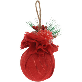 Новогоднее украшение Шар пенопласт красный (диаметр 6 см, 3 штуки в упаковке)
