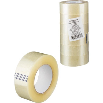 Клейкая лента упаковочная 48 мм х 200 м 40 мкм прозрачная (6 штук в упаковке)