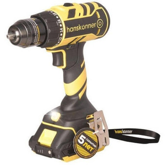 Дрель-шуруповерт аккумуляторная Hanskonner 1BatterySystem HCD1865 2 АКБ х Li-ion (18В, 2 Ач)+ЗУ в кейсе