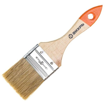 Кисть малярная Вихрь из натуральной щетины 50 мм с деревянной рукояткой (73/3/4/3)