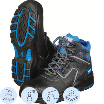 Ботинки рабочие мужские Скорпион Трекбот 1801 ПУ-нитрил натуральная кожа черные размер 42