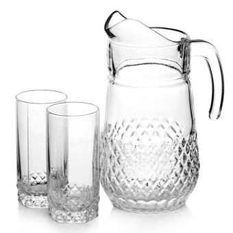 Набор посуды для питья Pasabahce Вальс силикатное стекло - кувшин 1340 мл и 6 стаканов 300 мл