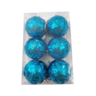 Новогоднее украшение Magic Time пластик голубое (диаметр 5 см, 6 штук в упаковке, 91066) Новогоднее украшение Magic Time пластик голубое (диаметр 5 см, 6 штук в упаковке, 91066)