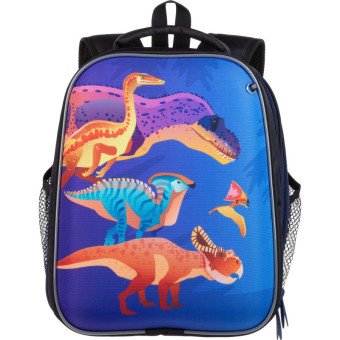 Ранец Комус Класс Basic Динозавры анатомический черный с двумя отделениями