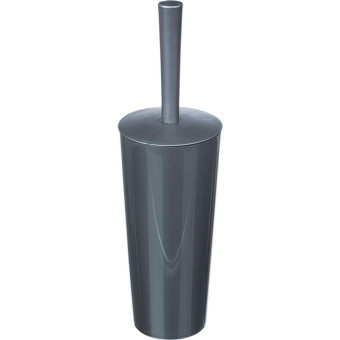 Ершик для унитаза М-пластика напольный с подставкой из пластика цилиндрический серый