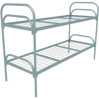 Кровать двухъярусная Стандарт + 2 металлическая (серый, 809х1350х1966 мм)
