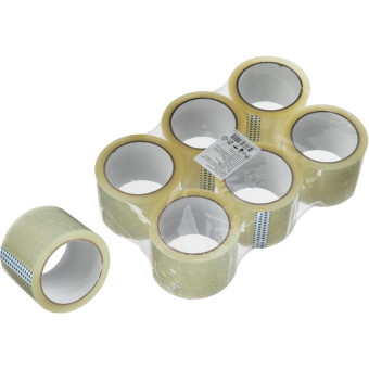 Клейкая лента упаковочная 72 мм х 66 м 40 мкм прозрачная (6 штук в упаковке)