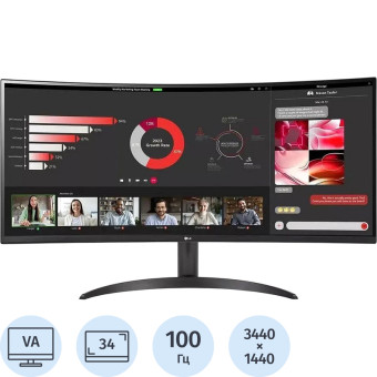 Монитор 34 LG 34WR50QC-B.ARUZ