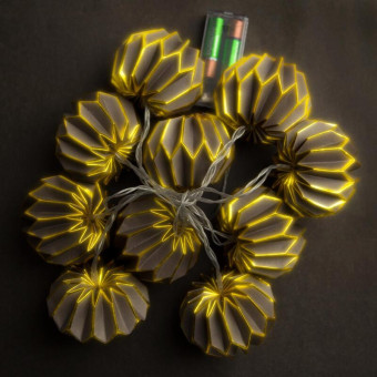 Электрогирлянда Серый фонарик теплый белый свет 10 лампочек 2 м