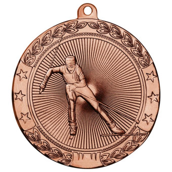 Медаль призовая Лыжи 50 мм бронзовая