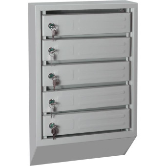 Ящик почтовый Klesto 5-секционный (серый, 395х120х620 мм)