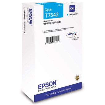Картридж струйный Epson T7542 C13T754240 голубой оригинальный повышенной емкости
