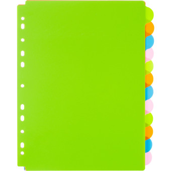 Разделитель листов пластиковый Attache Selection А4+ 12 листов по цветам (246x305 мм)